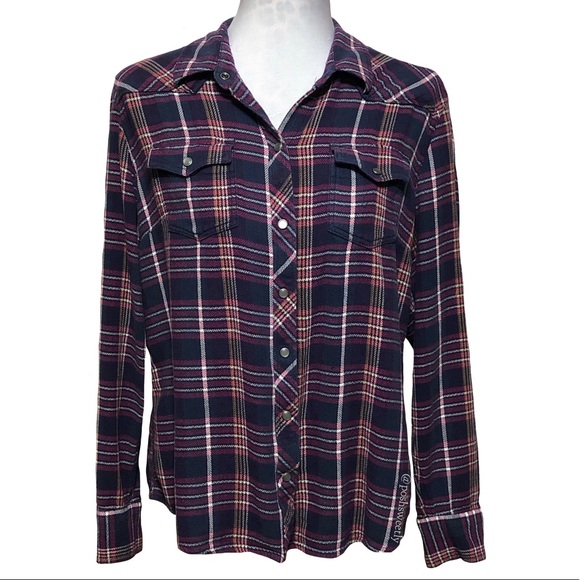Lucky Brand Tops - Lucky Brand Snap-Front Flannel Shirt